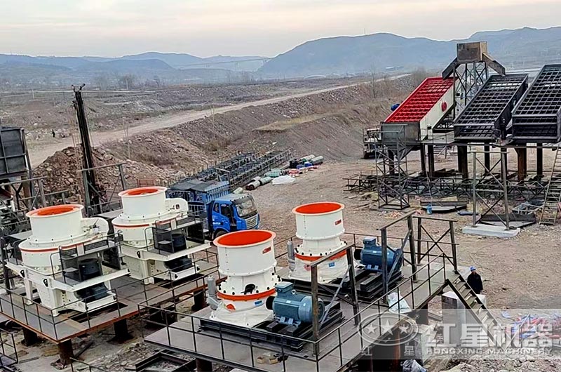 河南渑池玄武岩破碎生产线现场 河南渑池玄武岩破碎生产线现场