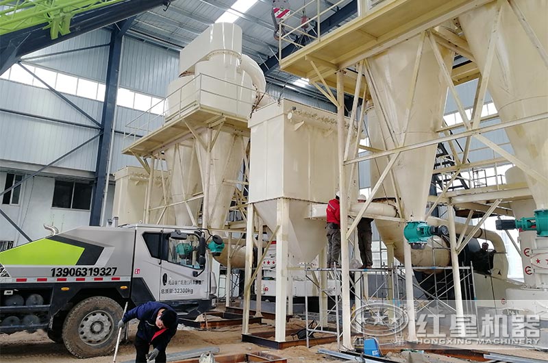 碳酸钙工业深加工生产线安装现场 碳酸钙工业深加工生产线安装现场