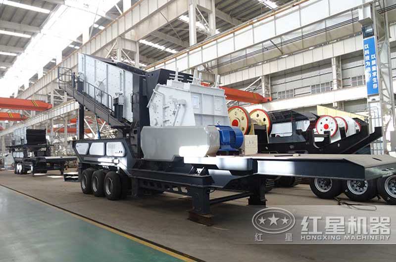 轮胎移动反击破联合粉碎石机 轮胎移动反击破联合粉碎石机