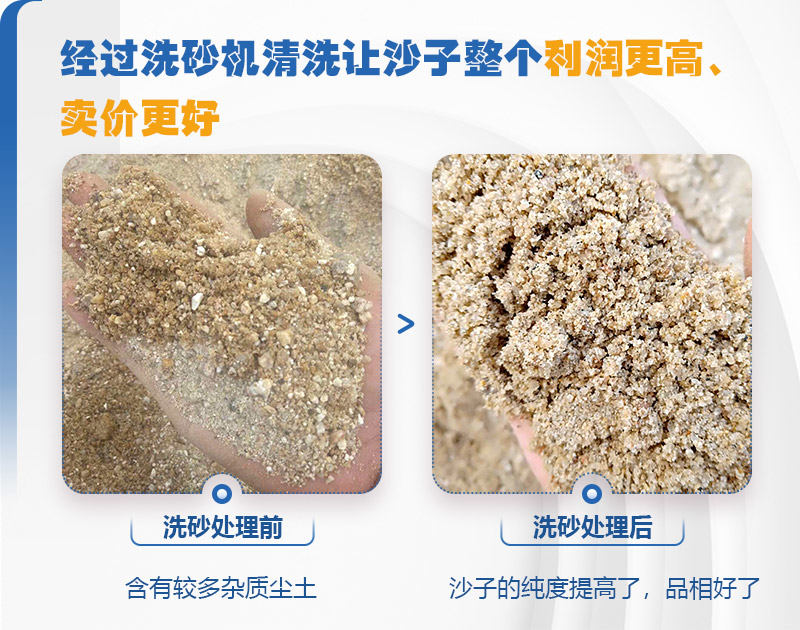 洗砂机洗砂前后对比 洗砂机洗砂前后对比