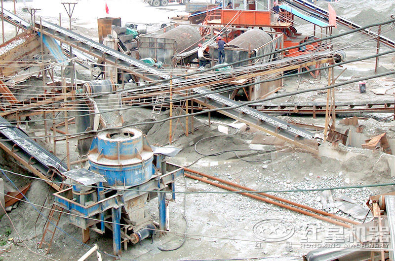 红星客户鹅卵石制砂现场 红星客户鹅卵石制砂现场