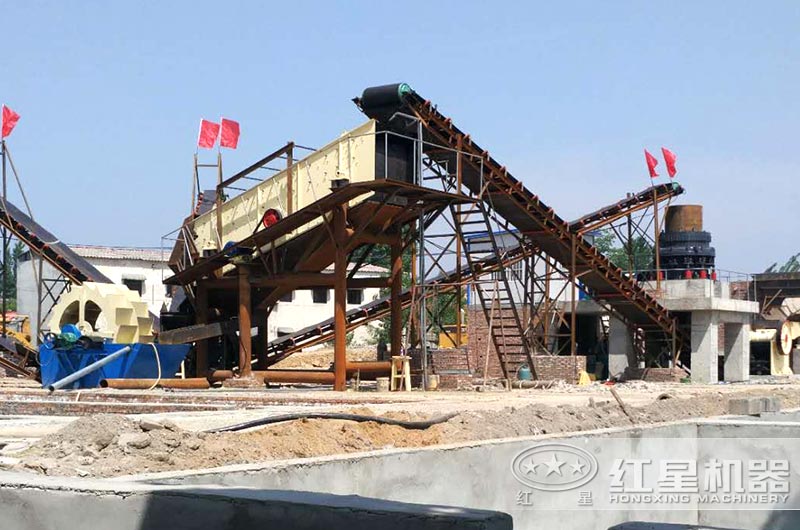 新型三合一洗砂机生产线现场 新型三合一洗砂机生产线现场