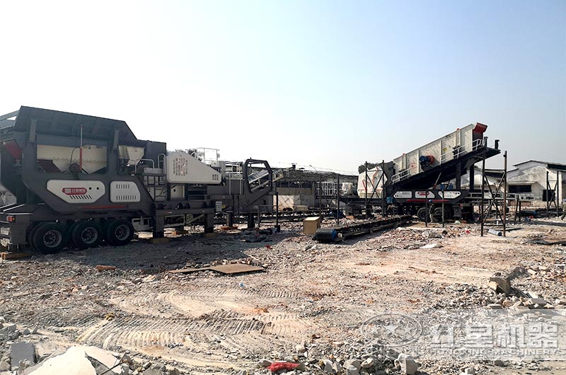 轮胎式建筑垃圾移动破碎机设备 轮胎式建筑垃圾移动破碎机设备