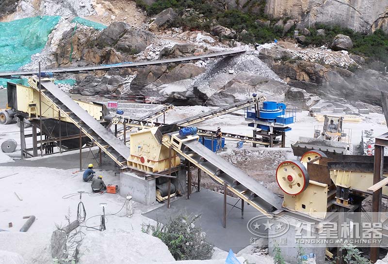 颚破反击破冲击破组成的石子破碎生产线 颚破反击破冲击破组成的石子破碎生产线