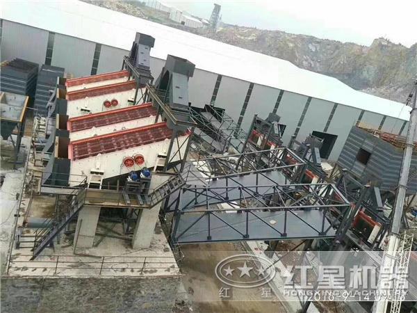 时产1500吨重锤式破碎石料生产线设备现场 时产1500吨重锤式破碎石料生产线设备现场