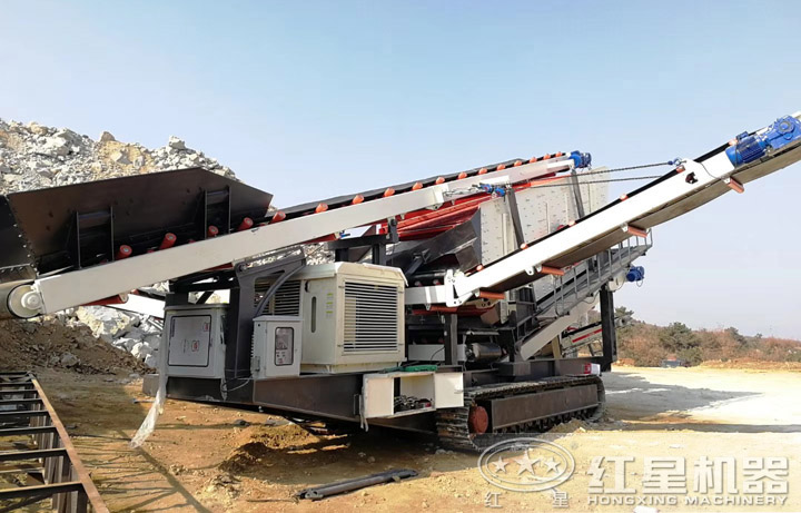 柴油式履带移动振动筛分机 柴油式履带移动振动筛分机