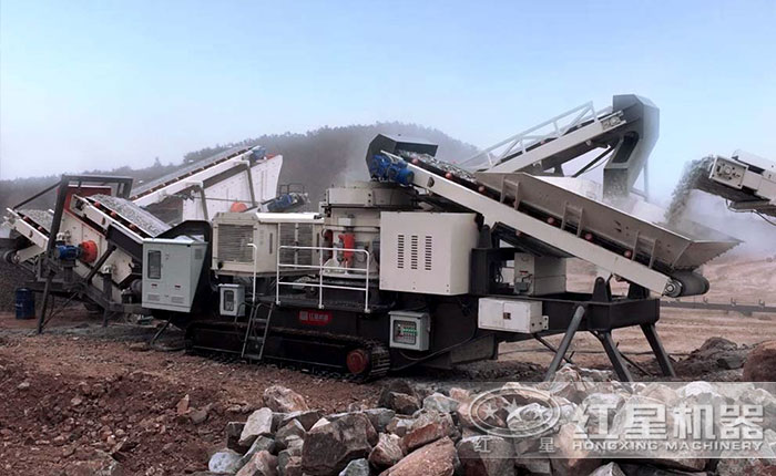 履带移动破碎站搭载圆锥破碎机 履带移动破碎站搭载圆锥破碎机