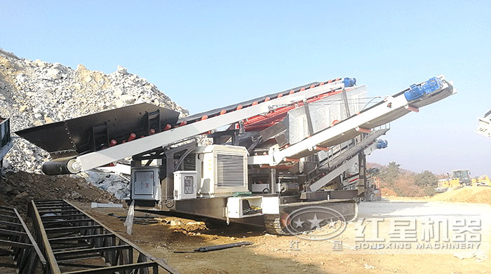 “多功能”移动碎石机器柴油机可发电作业 “多功能”移动碎石机器柴油机可发电作业