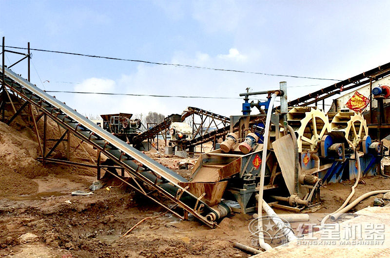 两台洗砂机配合工作，产量更大