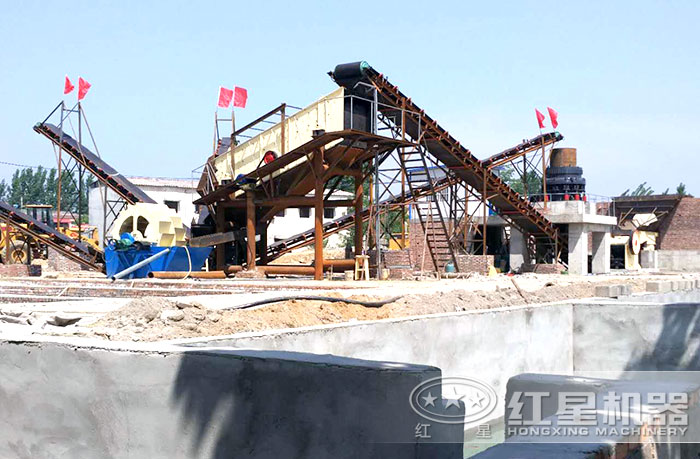 大型洗沙场施工现场 大型洗沙场施工现场